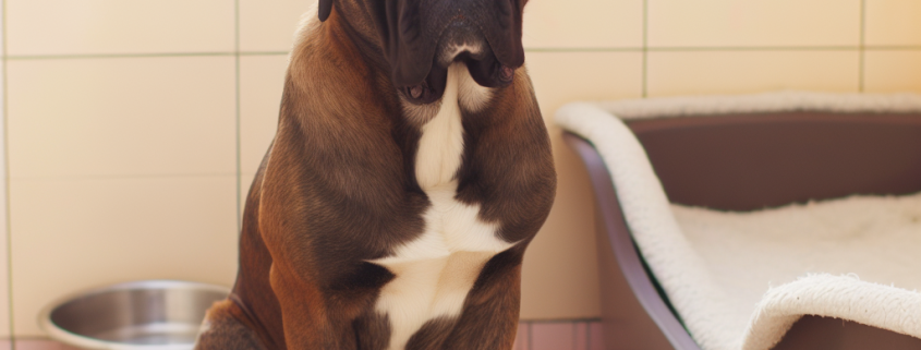 Bullmastiff schaut traurig