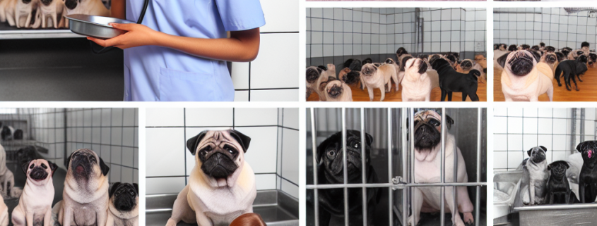 Mops welpen werdne gefüttert