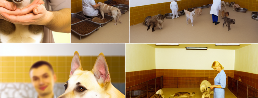 Hund Mudi die Rasse wird gefüttert