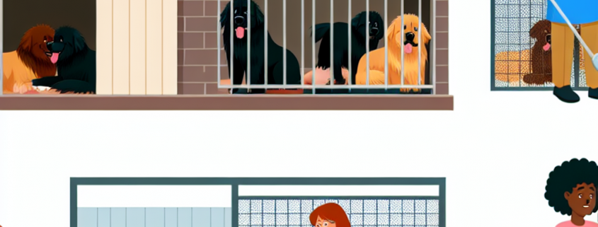 Neufundländer Comic Zeichnung vom Tierheim