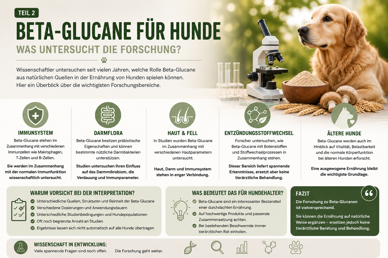 Forschung An Beta Glucanen Forschende untersuchen Beta-Glucane für Vierbeiner